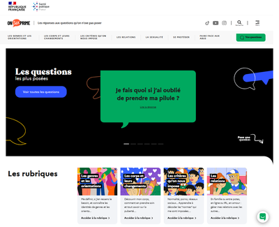フランスの政府機関による，初めての性体験に関するホームページ